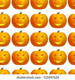 Happy Halloween pumpkin. Seamless pattern. Vector illustratin