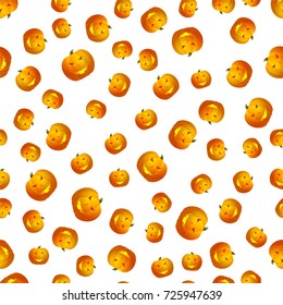 Happy Halloween pumpkin. Seamless pattern. Vector illustratin