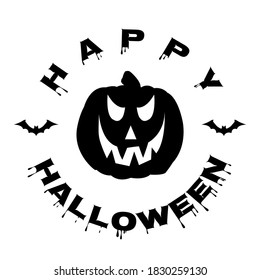 Happy Halloween with Pumpkin Silhouette