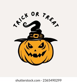 Happy Halloween Pumpkin Smile Face in a hat Silhouette Icon Holiday Greeting Card Print Vector Design