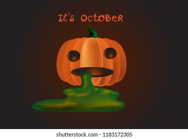 Happy halloween pumpkin smiling with candle inside , illustration vector.