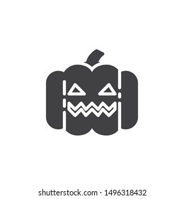 Happy halloween pumpkin vector icon. filled flat sign for mobile concept and web design. Smiling pumpkin glyph icon. Symbol, logo illustration. Vector graphics