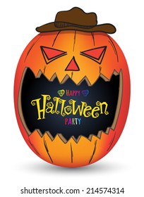 Happy Halloween pumpkin. Vector illustration.
