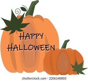 Happy Halloween and pumpkin. Vector illustration 