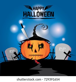 Happy Halloween pumpkin vector illustration