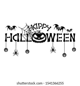 HAPPY HALLOWEEN PUMPKIN WHITE BACKGROUND
