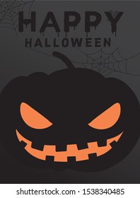 Happy halloween with pumpkins background.Vector Illustration.