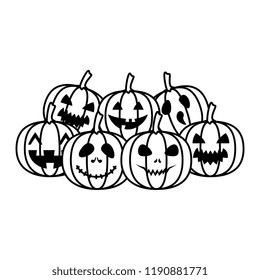 happy halloween pumpkins characters