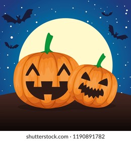 happy halloween pumpkins characters