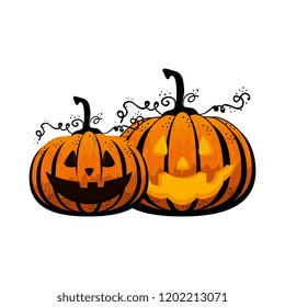 happy halloween pumpkins characters