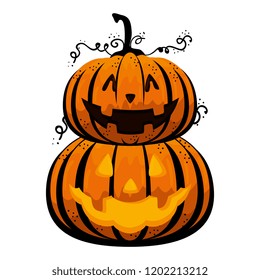 happy halloween pumpkins characters