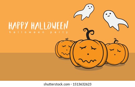 Happy Halloween pumpkins and friend