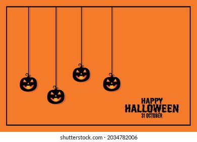 Happy Halloween Pumpkins Greeting Template