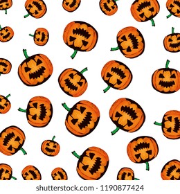 happy halloween pumpkins pattern