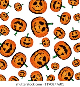 happy halloween pumpkins pattern