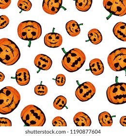 happy halloween pumpkins pattern