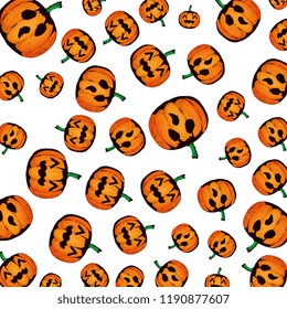 happy halloween pumpkins pattern