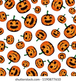 happy halloween pumpkins pattern