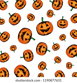 happy halloween pumpkins pattern