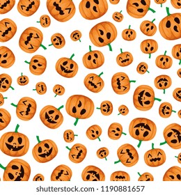 happy halloween pumpkins pattern