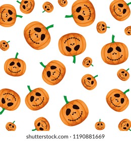 happy halloween pumpkins pattern