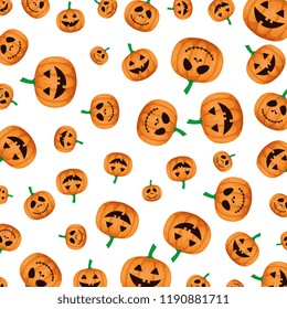 happy halloween pumpkins pattern