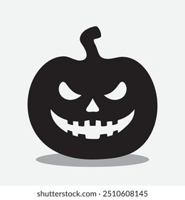 Happy Halloween pumpkins silhouettes isoleted on white background. Pumpkin silhouette vector design.spooky funny jack-o-lanterns halloween poster design vector illustration.