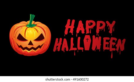 happy Halloween Pumpkins ,Vector illustration