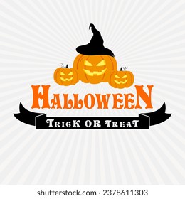 Happy Halloween - Halloween quote on white background with a cute hanging spider and jack o lantern pumpkin. Good for t-shirt, mug, banner, gift, printing press. Holiday quote, Sales promotion.