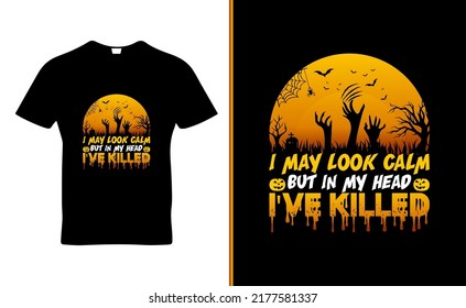 Happy Halloween quote t-shirt template design vector