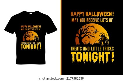 Happy Halloween quote t-shirt template design vector