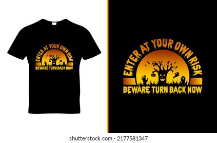 Happy Halloween quote t-shirt template design vector