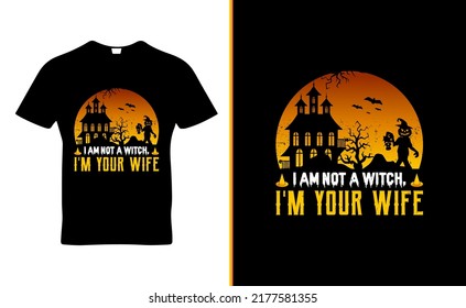 Happy Halloween quote t-shirt template design vector