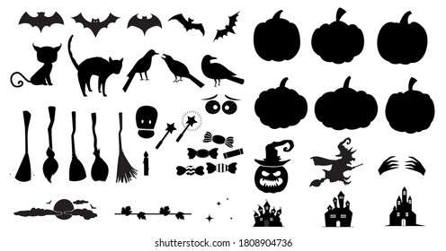 citas y elementos felices de Halloween