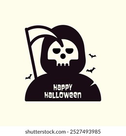 Happy Halloween reaper t-shirt design. vector illustration. 