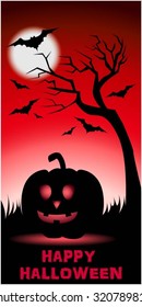 Happy Halloween - red color card