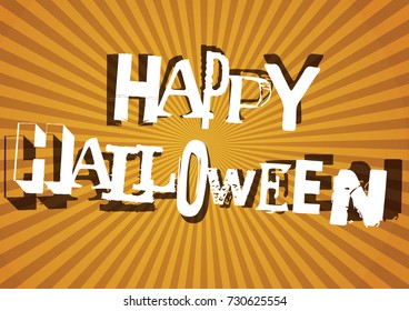 Happy Halloween retro grunge design element background