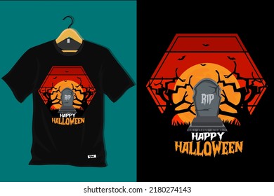Happy Halloween Retro Vintage T Shirt Design