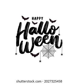 happy halloween rough calligraphy with ornament