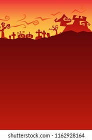 happy halloween roughen gradient background, red night party greeting, vector illustration
