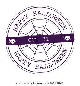 Happy Halloween Round Rubber Postal Stamp