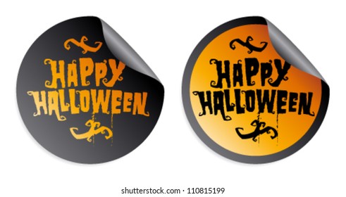 Happy Halloween round stickers