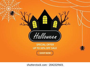 Happy Halloween sale banners. Vector illustration