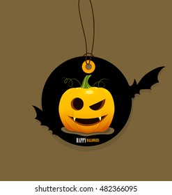 Happy Halloween. Sale Coupon, voucher and tag. Vector illustration.