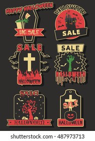 Happy Halloween Sale Labels Set 
