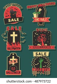 Happy Halloween Sale Labels Set 