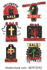 Happy Halloween Sale Labels Set 