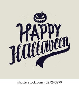 happy Halloween scary calligraphy vector.