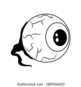happy halloween, scary eye trick or treat celebration line icon style vector illustration