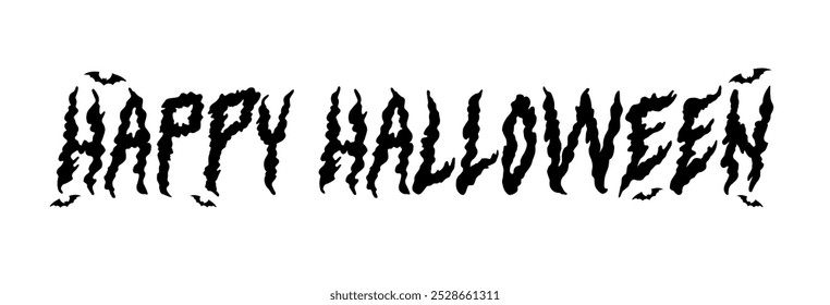 Happy halloween scary font vector